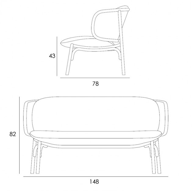 medidas sofá Suzenne GTV Thonet Vienna