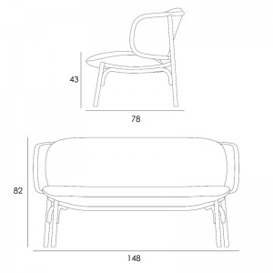 medidas sofá Suzenne GTV Thonet Vienna