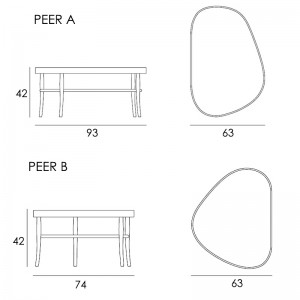 medidas Peers side table Gebrüder Thonet Vienna