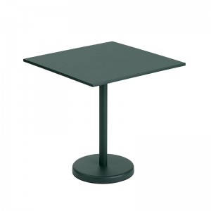 Mesa Linear Steel Café Table 70x70 de Muuto en Moises Showroom