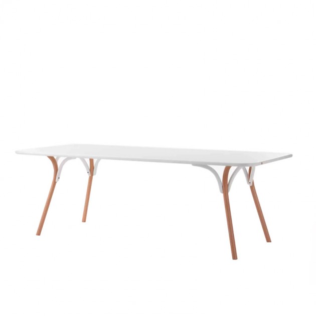 mesa comedor Arch blanco + haya GTV Thonet Vienna