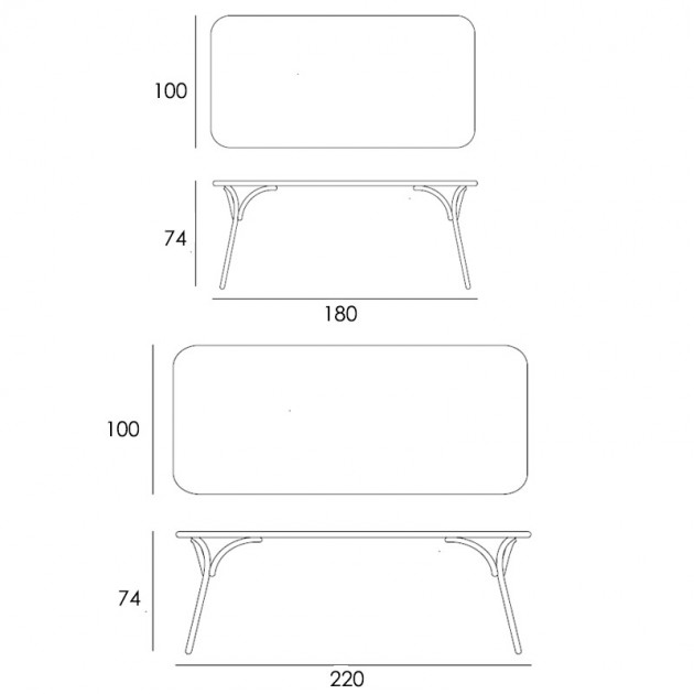 medidas mesa comedor Arch GTV Thonet Vienna