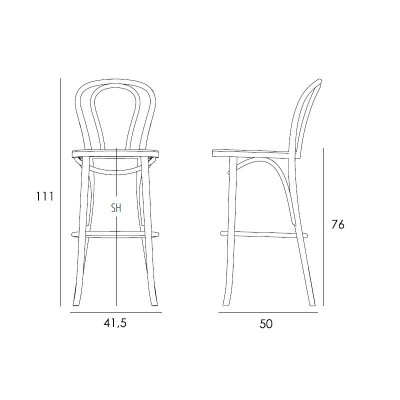 medidas taburete N.18 GTV Thonet Vienna medidas taburete N.18 GTV Thonet Vienna