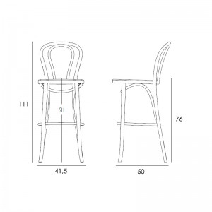 medidas taburete N.18 GTV Thonet Vienna