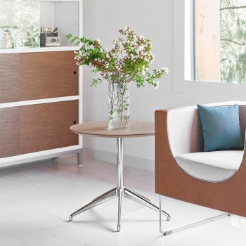 mesa Marea roble Stua base cromada altura 55 mesa Marea roble Stua base cromada altura 55
