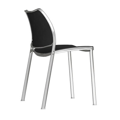 silla Gas negra pata cromada Stua silla Gas negra pata cromada Stua