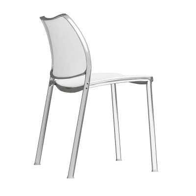 silla Gas blanca pata cromada Stua silla Gas blanca pata cromada Stua
