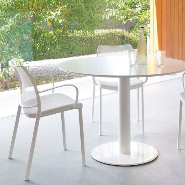 comedor silla Gas con brazos blanca Stua