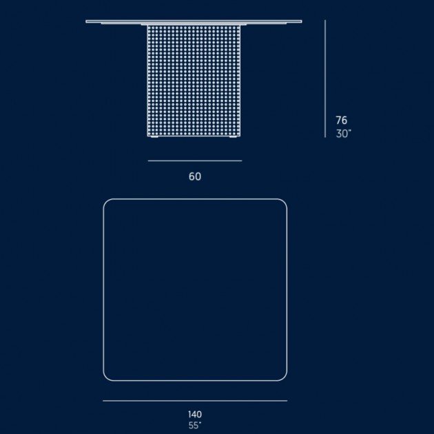 medidas mesa Solanas 140 x 140 cm Gandía Blasco