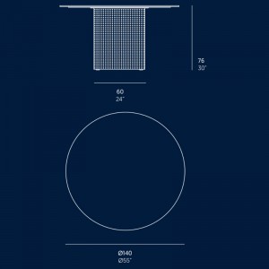 medidas mesa alta Solanas diámetro 140 cm