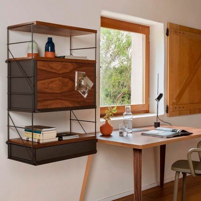 estantería Tria de pared con estante madera nogal Tria shelving system Mobles 114 estantería Tria de pared con estante madera nogal Tria shelving system Mobles 114