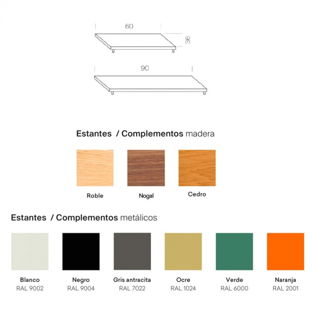 medidas y acabados tapa armario Tria shelving system mobles 114