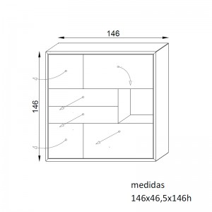 Medidas Aparador Odeon 5 de Arlex en Moises Showroom