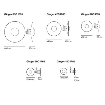 medidas Ginger wall lamp Marset medidas Ginger wall lamp Marset