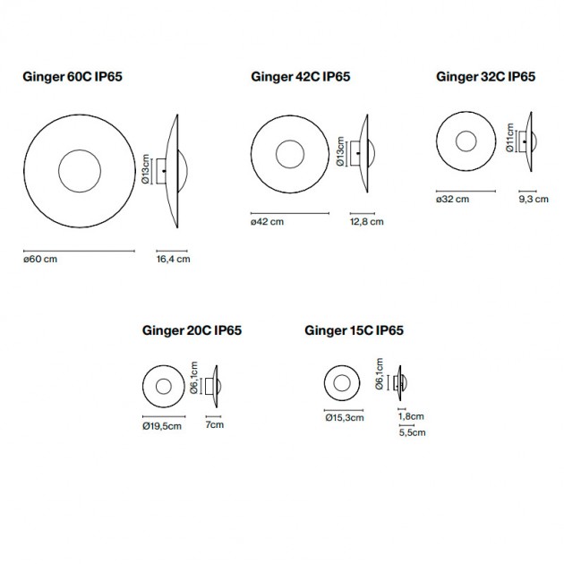 medidas Ginger wall lamp Marset