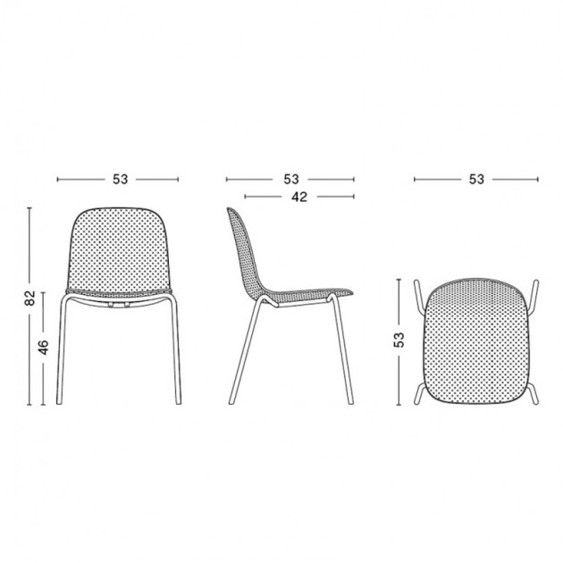 Silla 13Eighty chair HAY  medidas