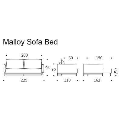 medidas sofá cama Malloy Innovation Living medidas sofá cama Malloy Innovation Living