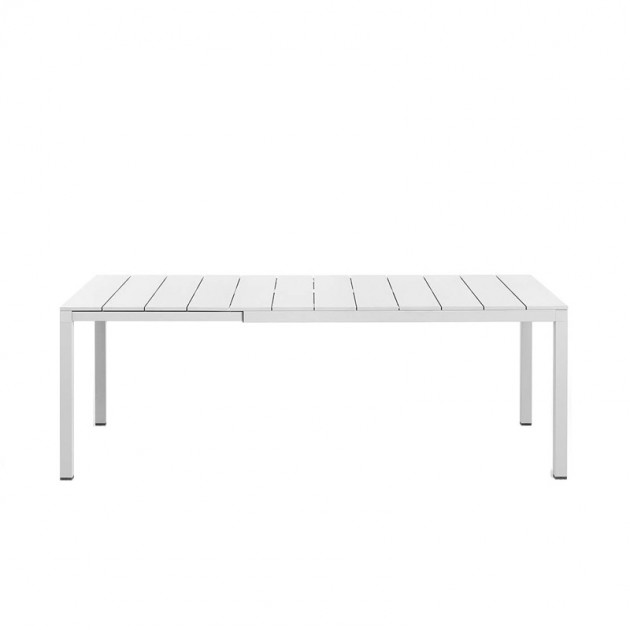 mesa comedor exterior Rio Alu extensible 140/210 Nardi blanca