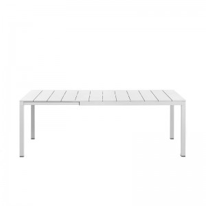 mesa comedor exterior Rio Alu extensible 140/210 Nardi blanca