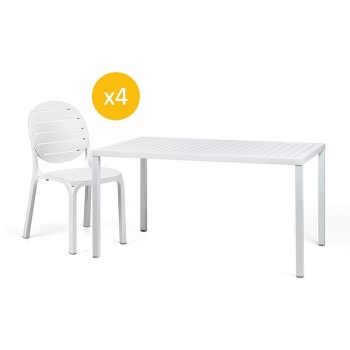 pack mesa Cube 140x80 y sillas Erica Nardi blanco pack mesa Cube 140x80 y sillas Erica Nardi blanco