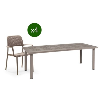 pack mesa Libeccio y sillas Bora Nardi tortora pack mesa Libeccio y sillas Bora Nardi tortora