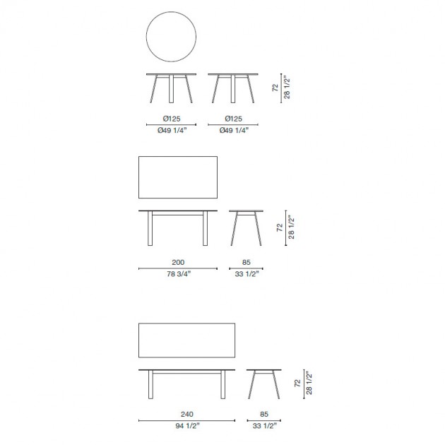 medidas Bac table Cappellini