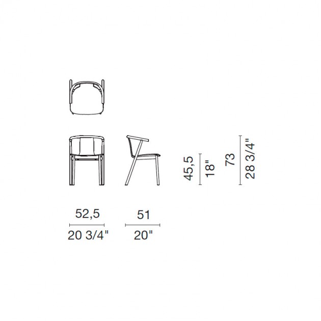 medidas silla Bac Cappellini