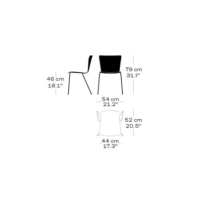 Fritz Hansen Silla Vico Duo sin brazos Fritz Hansen Silla Vico Duo sin brazos