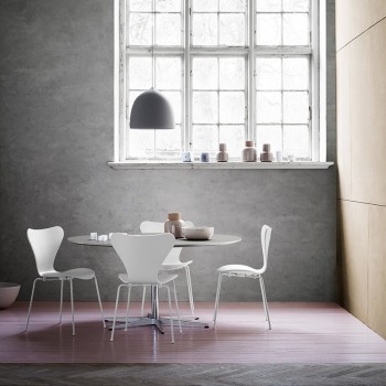 Fritz Hansen Tavolo Circolare Altezza 72 di Arne Jacobsen