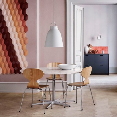 Fritz Hansen Tavolo Circolare Altezza 72 di Arne Jacobsen
