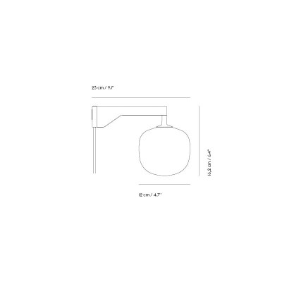 medidas Rime wall lamp Muuto medidas Rime wall lamp Muuto