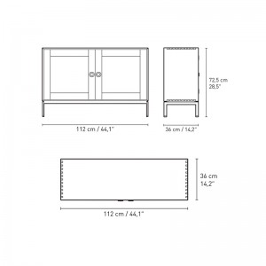 medidas cabinet FK63 con patas Carl Hansen