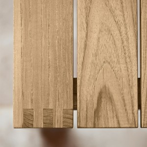 detalle madera teca Mesa Auxiliar BK16 Carl Hansen