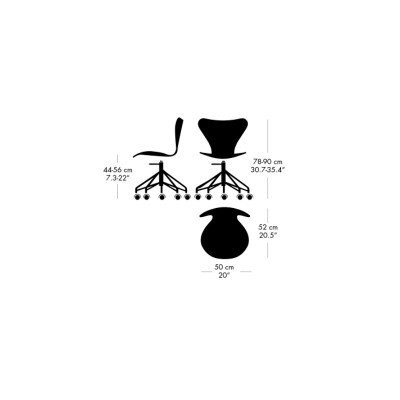 Fritz Hansen silla Series 7 con ruedas Fritz Hansen silla Series 7 con ruedas