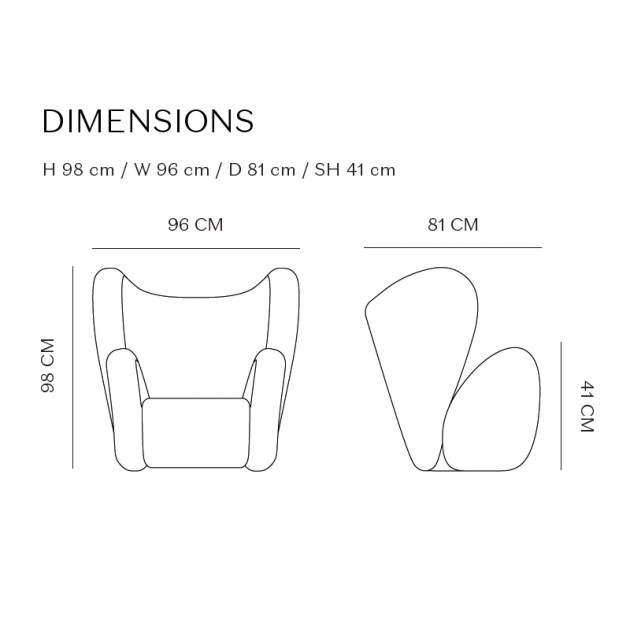 Medidas sillón Big Big Chair de Norr11 en Moises Showroom