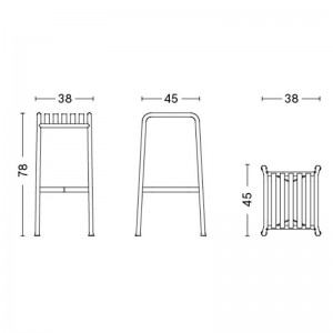 Palissade Bar Stool HAY medidas