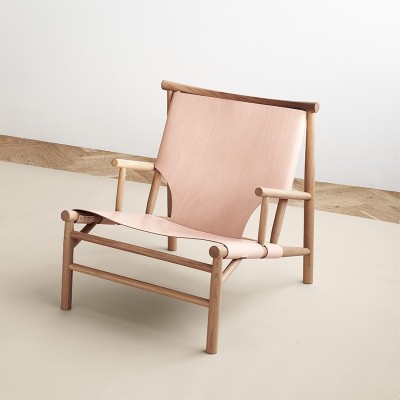 Butaca Samurai Chair de Norr11 roble natural piel natural Butaca Samurai Chair de Norr11 roble natural piel natural