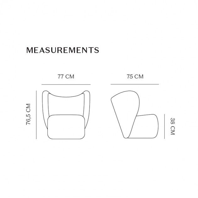 Medidas Little Big Chair de Norr11 en Moises Showroom