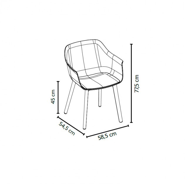 medidas sillón Shape madera