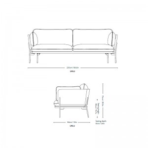 Medidas Sofá Cloud LN3.2 de &Tradition en Moises Showroom