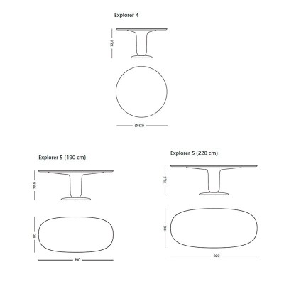 medidas Explorer Dining table Bd Barcelona medidas Explorer Dining table Bd Barcelona