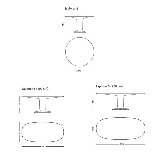 medidas Explorer Dining table Bd Barcelona