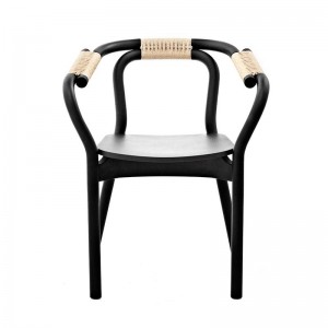 Silla con brazos Knot Chair Black/Nature de Normann Copenhagen