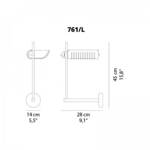 medidas oluce aplique pared Colombo 761L