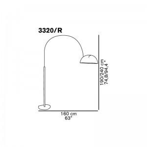medidas lámpara Coupé 3320 Oluce