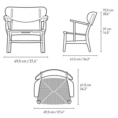 medidas Carl Hansen ch22 lounge chair medidas Carl Hansen ch22 lounge chair