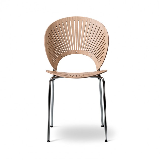 Fredericia Trinidad chair roble pata cromada