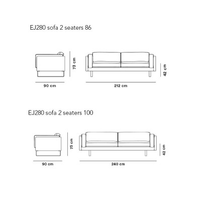 Fredericia EJ280 sofa metal sled base Fredericia EJ280 sofa metal sled base
