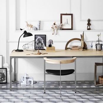 Mesa de trabajo con lámpara de mesa Kaiser de Fritz Hansen Mesa de trabajo con lámpara de mesa Kaiser de Fritz Hansen