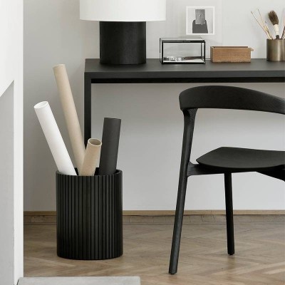Ethnicraft Papelera Roller Max en caoba negro Ethnicraft Papelera Roller Max en caoba negro